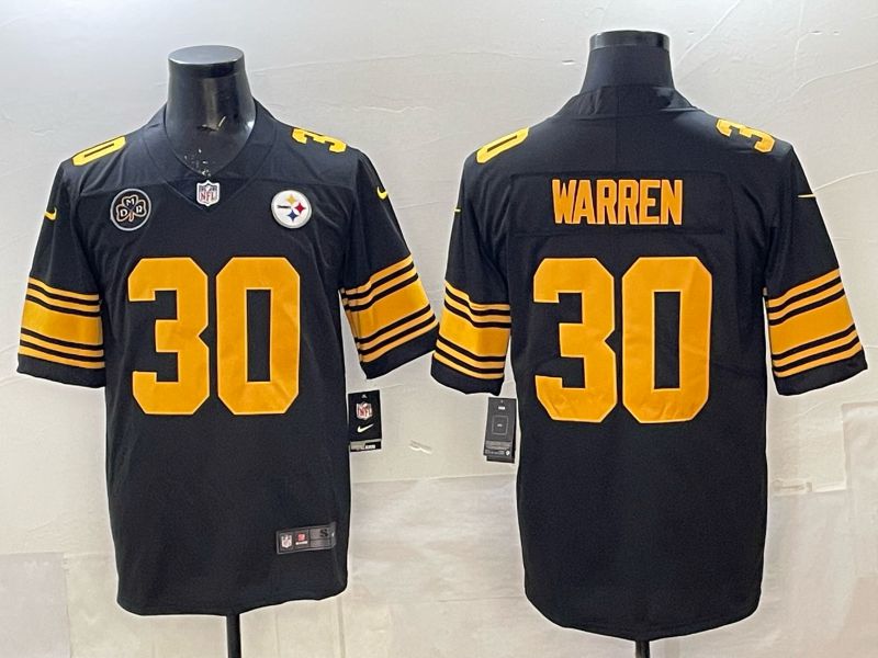 Men 2025 Nike Pittsburgh Steelers #30 Warren Black Limited NFL Jersey 003